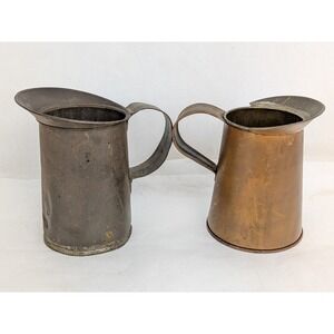 Primitive Copper Tin  Pitcher 4.5" Creamer Syrup Handmade Cottagecore Farmhouse